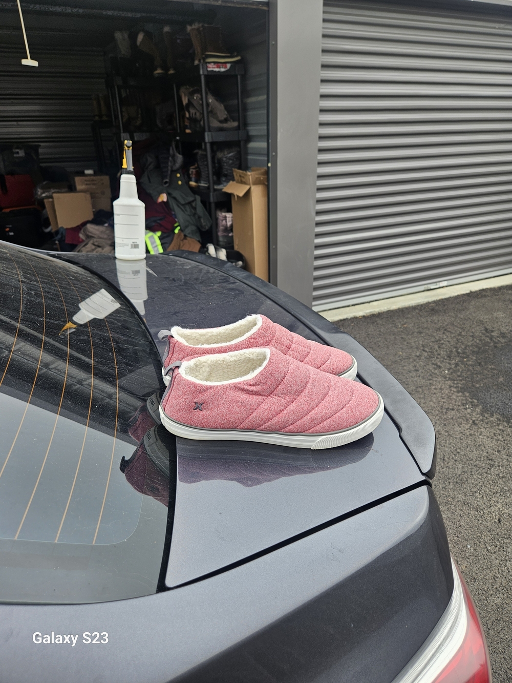 Hurley Pink Quilted Faux-Fur Lined Slip-On Shoe